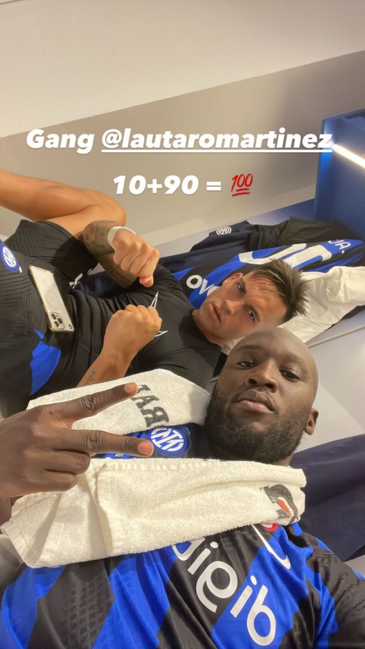 ?一高一快满分组合！卢卡库社媒晒与劳塔罗合影：10+90=100