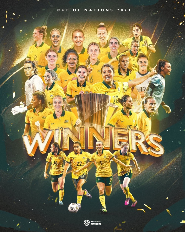 澳大利亚女足四国赛3战全胜夺冠，西班牙女足2胜1负第二