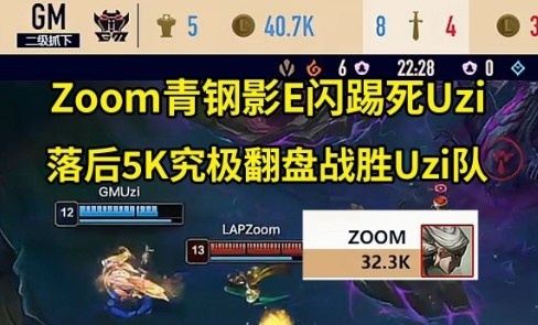 【QY球友会】Zoom封神青钢影狂踢Uzi，落后5K经济带队翻盘战胜Uzi队！