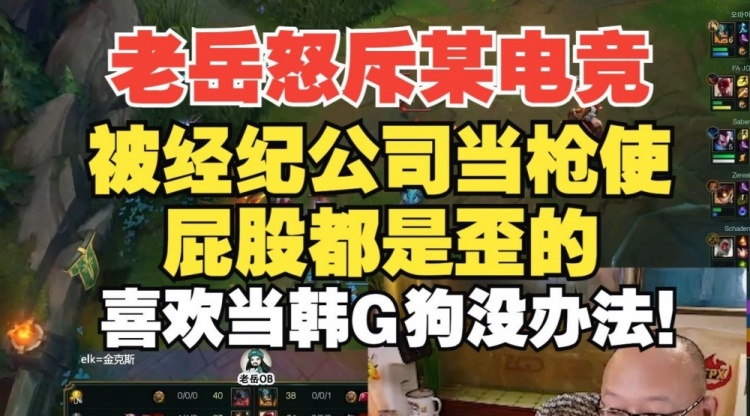 【QY球友会】老岳怒斥真实电竞被人当枪使：屁股都是歪的，喜欢当韩国狗没办法