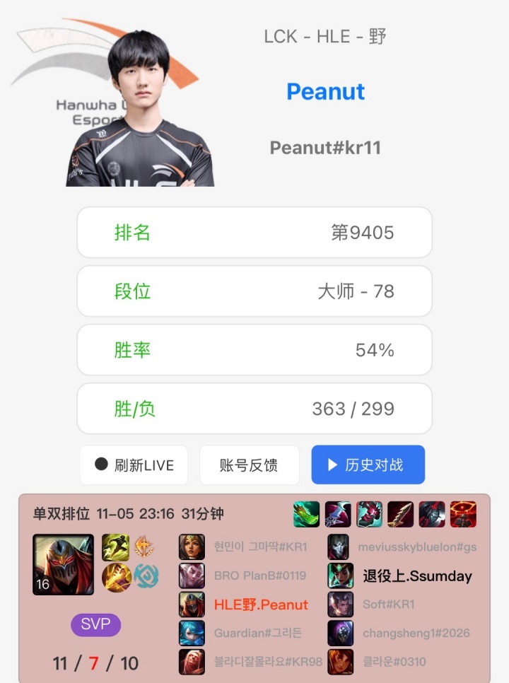 【QY球友会】有瘾啊！Peanut今日宣布退役 深夜还开了两局排位