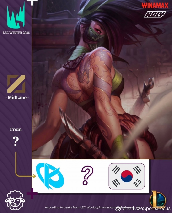 【QY球友会】外媒爆料:一位效力于LPL的擅长阿卡丽韩国选手将加盟KC