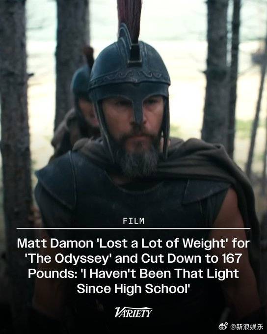 【QY球友会】马特达蒙为诺兰新作《奥德赛》疯狂减重：高中毕业后我没这么轻过