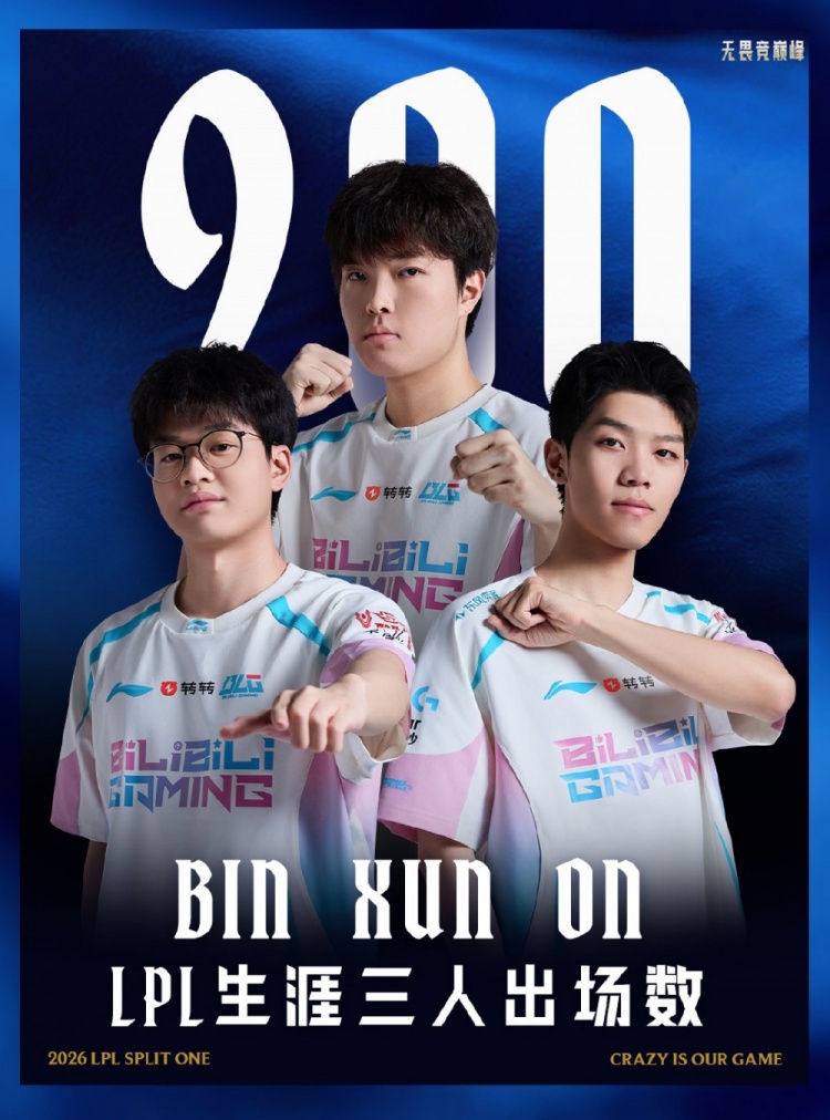 【QY球友会】里程碑：Bin、Xun、ON三人组携手达成在BLG的200出场