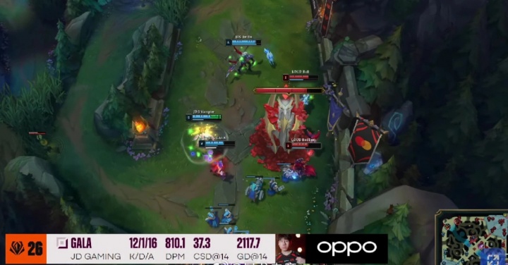 【QY球友会】何意味？英文流以及拉美流将JDG战胜LYON的POM颁给了GALA