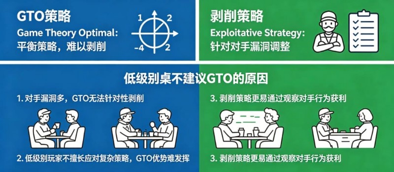 【QY球友会】德州扑克:GTO vs 剥削策略。在低级别桌为什么不建议用GTO?