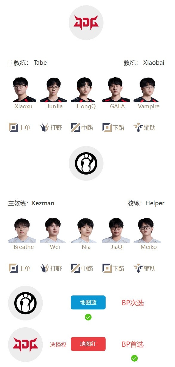 【QY球友会】LPL明日首发名单：GALA对阵JiaQi；knight交手Shanks