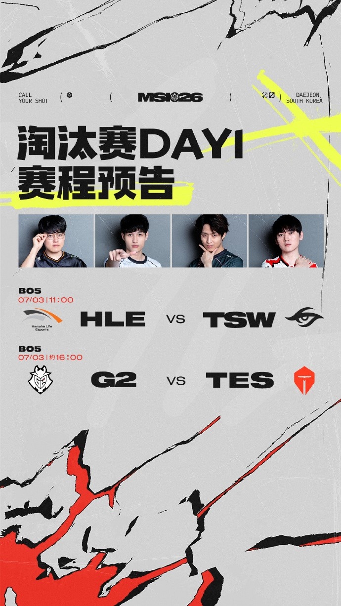 【QY球友会】MSI淘汰赛第一日首发名单:Creme交手Caps;Hans Sama对阵JKL