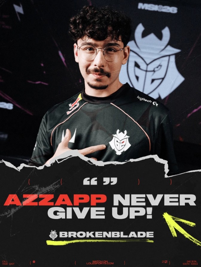 【QY球友会】LOL官推分享G2上单采访言论:Azzapp精神,永不言弃