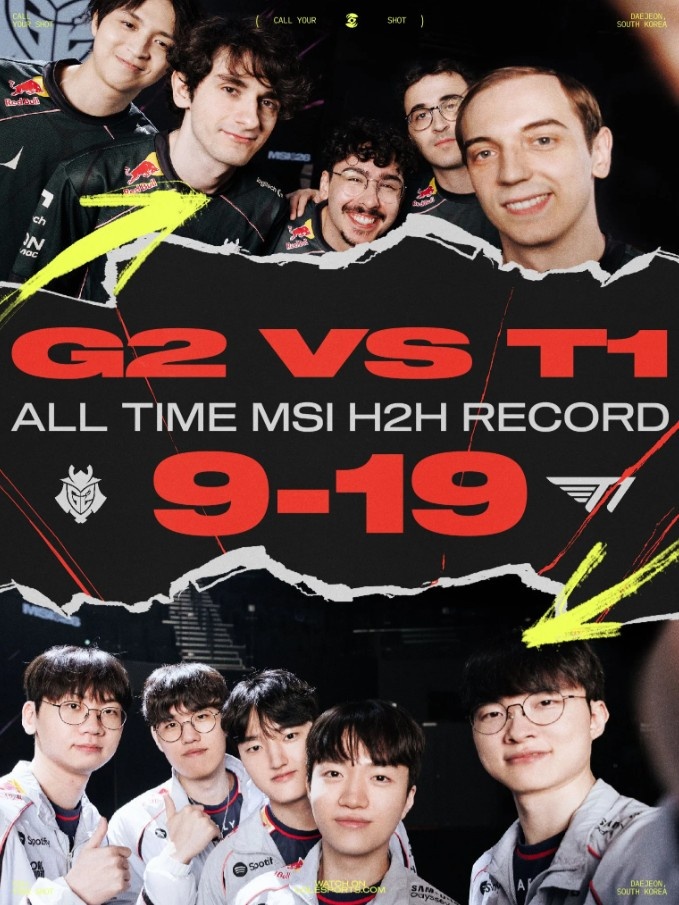 【QY球友会】LEC分享G2、T1 MSI交手小场战绩:轮到G2这次缩小分差了