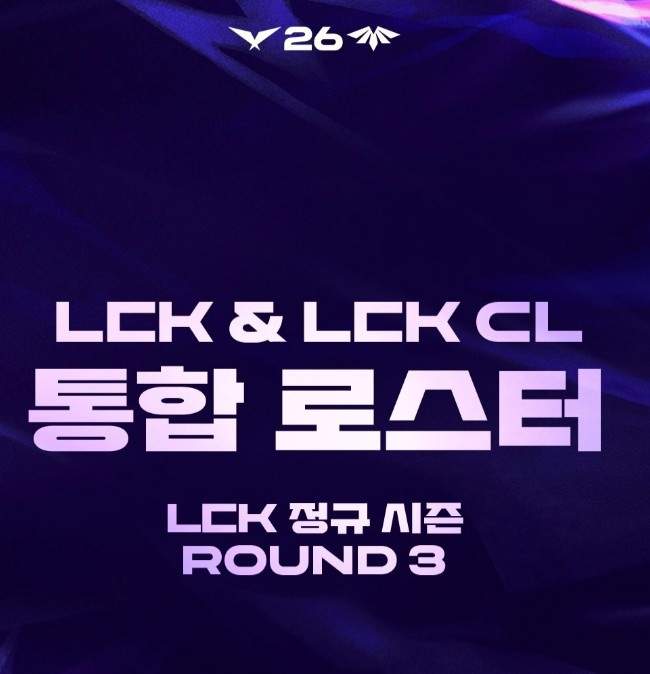 【QY球友会】2026LCK常规赛第三轮大名单：传奇组队伍首发无变动