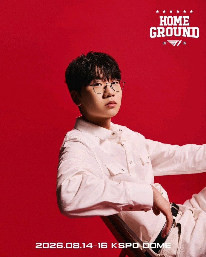 【QY球友会】T1选手主场宣传照 Faker:请大家多多关注火热的T1 Home Ground!