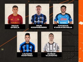 【QY球友会】意甲八月最佳球员候选：迪巴拉、劳塔罗、弗拉霍维奇在内