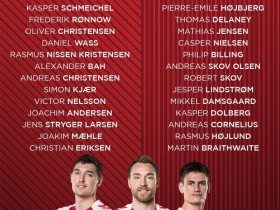【QY球友会】丹麦欧国联26人大名单：埃里克森领衔，舒梅切尔、克里斯滕森在列