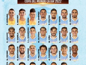【QY球友会】乌拉圭26人世界杯名单：巴尔韦德、苏牙领衔 努涅斯、阿劳霍入选