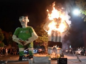 【QY球友会】阿根廷民众烧毁梅西、大马丁巨型雕像，以庆祝阿根廷传统新年
