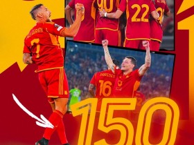 【QY球友会】纪念时刻，罗马4-0击败塞尔维特后迎来队史欧战第150场胜利